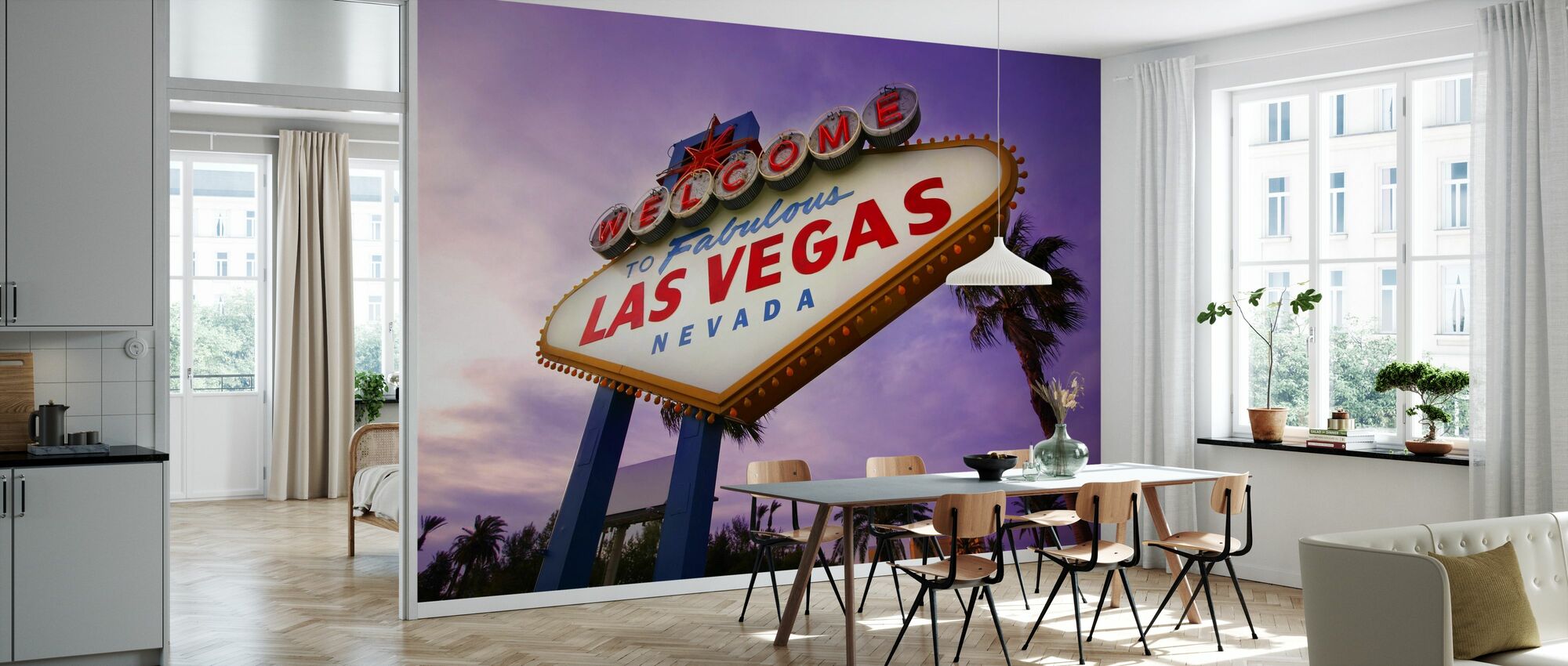 Famous to Las Vegas Sign  Photo Wallpaper Wall Mural DECOR Paper Poster 